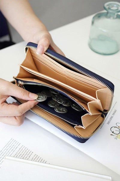 BAGGY PORT バギーポート KOI コーアイ 藍染型押 ペイズリー 小銭入れ付き長財布（ラウンドファスナー式 ）ZYS-197