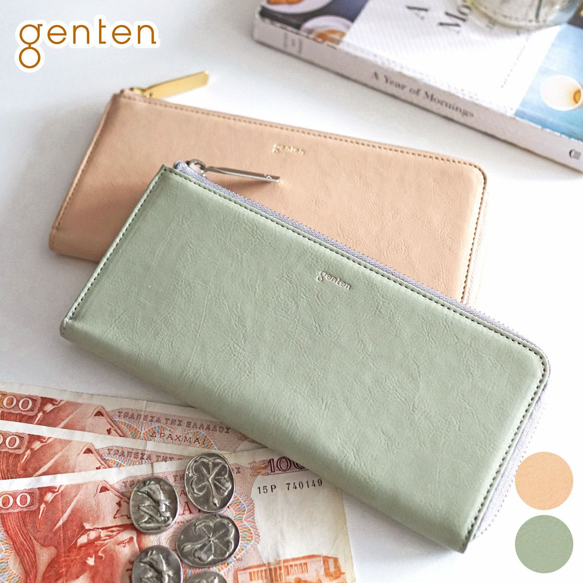 genten ゲンテン Euphoria ユーフォリア 小銭入れ付き長財布（L字ファスナー式） 44590