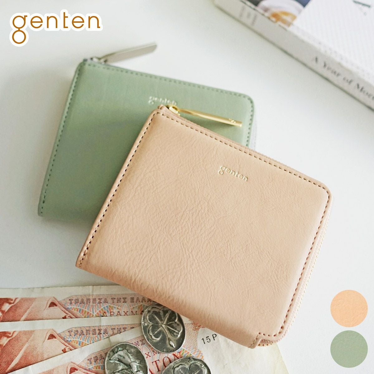 genten ゲンテン ☆未使用☆ ユーフォリアミニ財布（L字ファスナー式） genten ゲンテン Euphoria ユーフォリア ミニ財布（L字ファスナー式