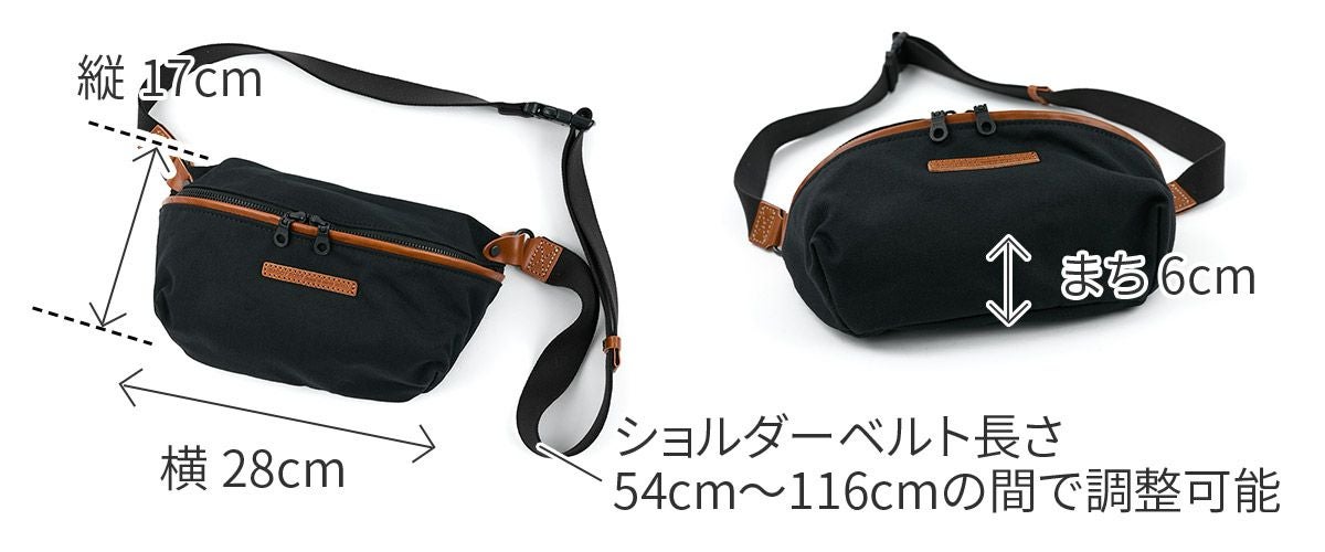 BAGGY PORT バギーポート 10号高密度帆布 BLACK ブラック ミニボディバッグ YNM-428