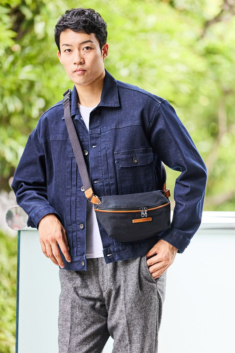 BAGGY PORT バギーポート 10号高密度帆布 BLACK ブラック ミニボディバッグ YNM-428