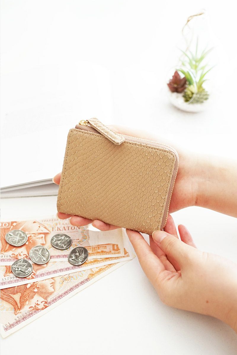 genten ゲンテン Grace python グレースパイソン ミニ財布（L字ファスナー式） 44573