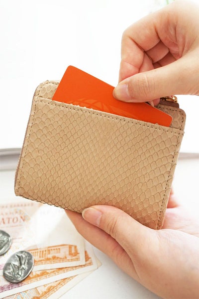 genten ゲンテン Grace python グレースパイソン ミニ財布（L字ファスナー式） 44573