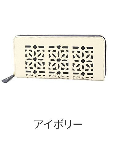 genten ゲンテン cut work カットワーク 小銭入れ付き長財布（ラウンドファスナー式 ） 49493(42191)