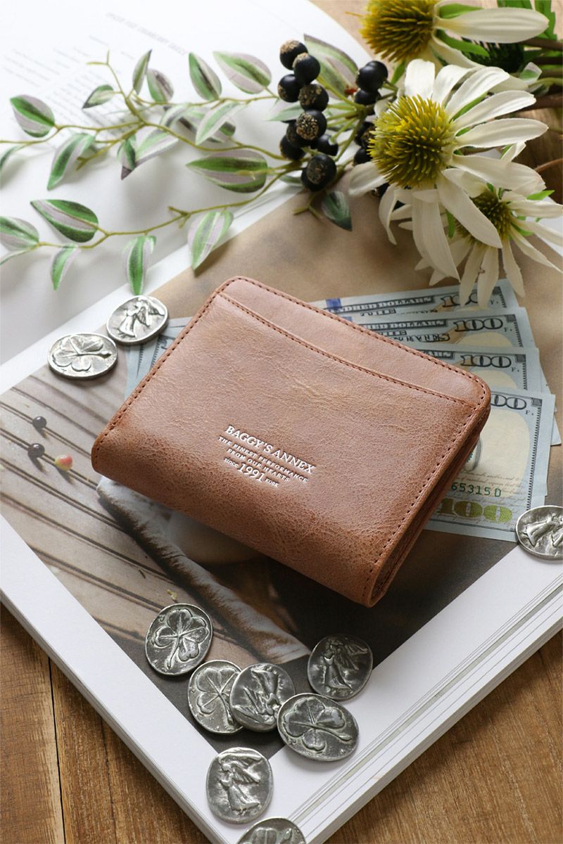 BAGGY'S ANNEX バギーズアネックス FOG leather (フォグレザー) 小銭入れ付き二つ折り財布 LZYS-7008