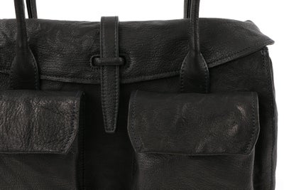 genten ゲンテン ゴートシュリンク かぶせ付きトートバッグ 44636