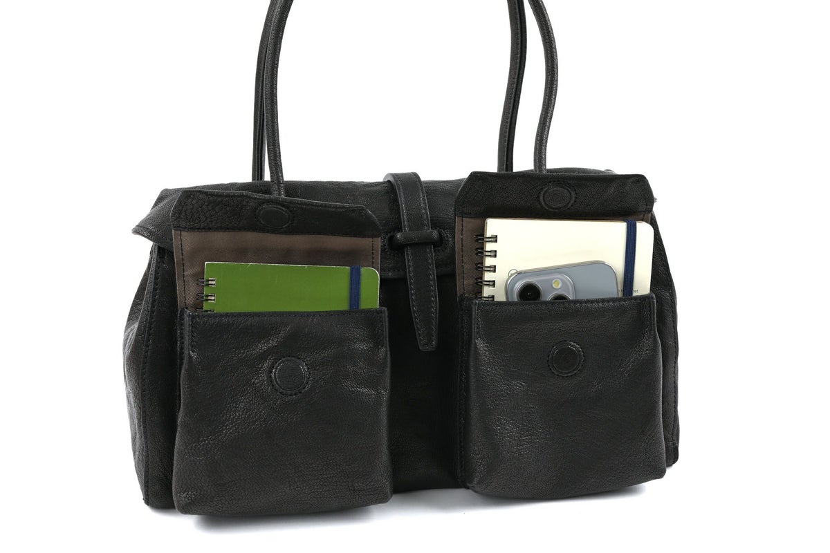 genten ゲンテン ゴートシュリンク かぶせ付きトートバッグ 44636