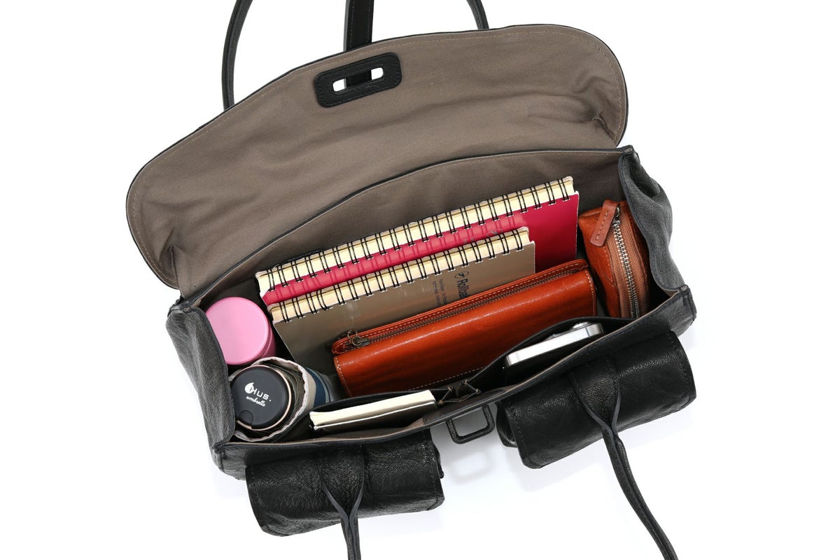 genten ゲンテン ゴートシュリンク かぶせ付きトートバッグ 44636