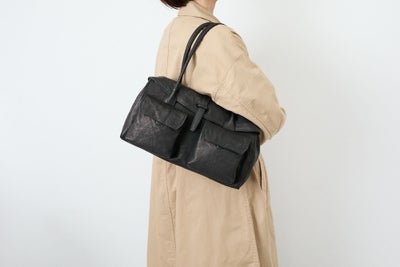 genten ゲンテン ゴートシュリンク かぶせ付きトートバッグ 44636