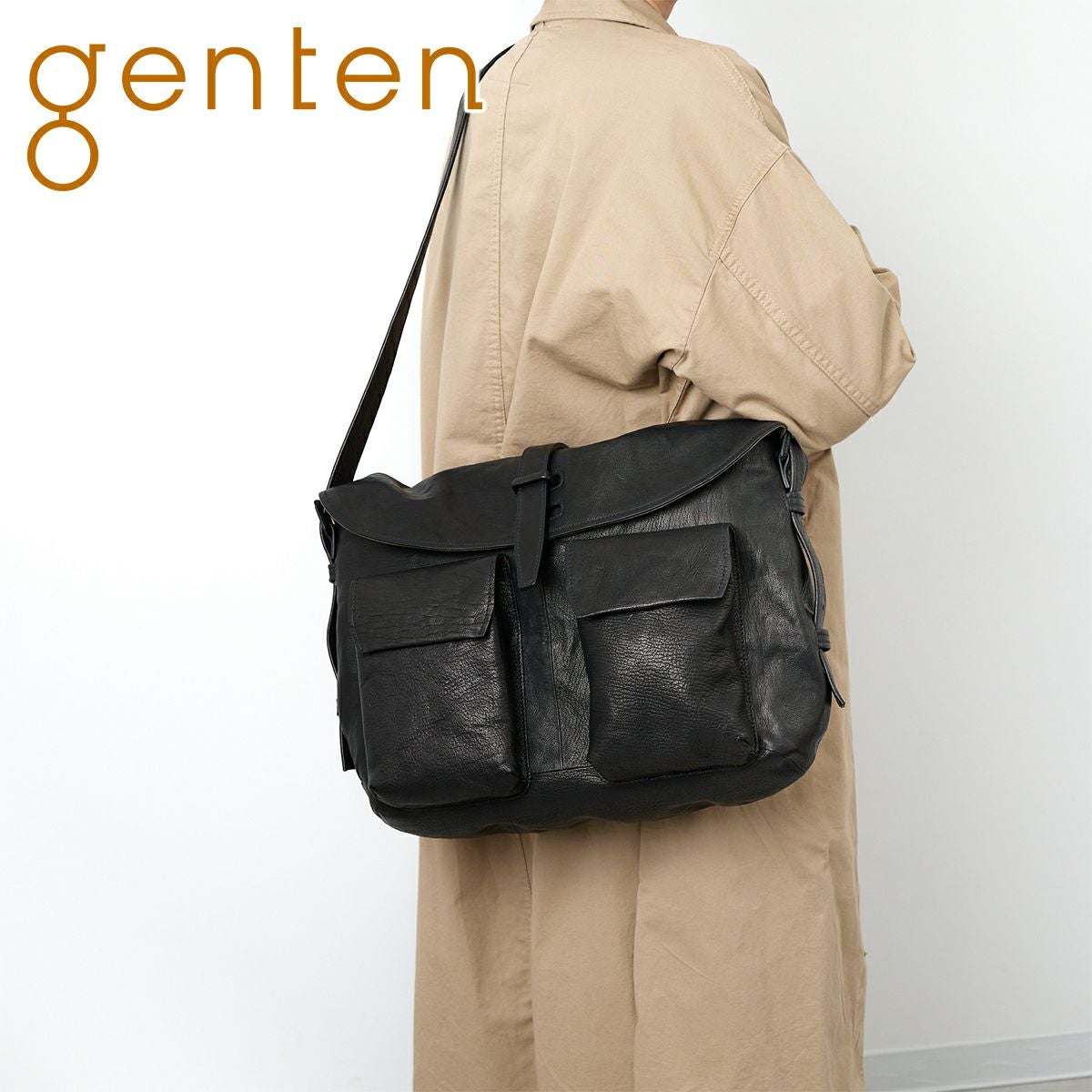 genten ゲンテン ゴートシュリンク ショルダーバッグ 44635