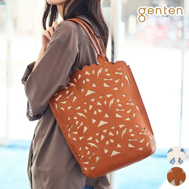 genten ゲンテン Garden cutwork ガーデンカットワーク トートバッグ 43950