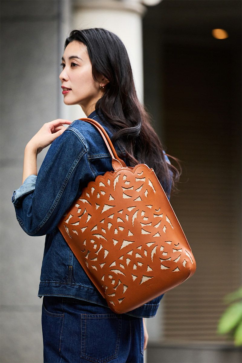 genten ゲンテン Garden cutwork ガーデンカットワーク トートバッグ 43950