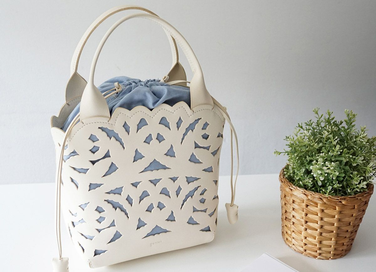 genten ゲンテン Garden cutwork ガーデンカットワーク トートバッグ