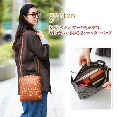 genten ゲンテン Garden cutwork ガーデンカットワーク ショルダーバッグ 43952