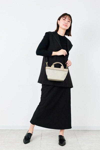 VIOLAd'ORO ヴィオラドーロ GINO ジーノ ナイロン×ゴールドテープトートバッグS V-2036