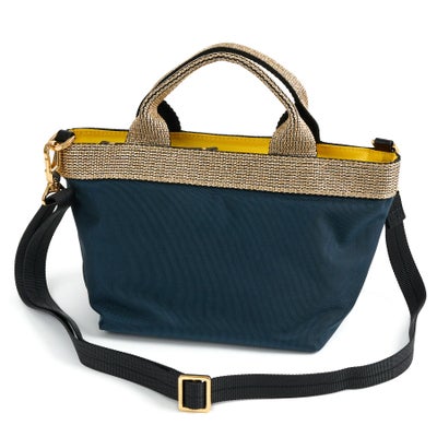 VIOLAd'ORO ヴィオラドーロ GINO ジーノ ナイロン×ゴールドテープトートバッグS V-2036