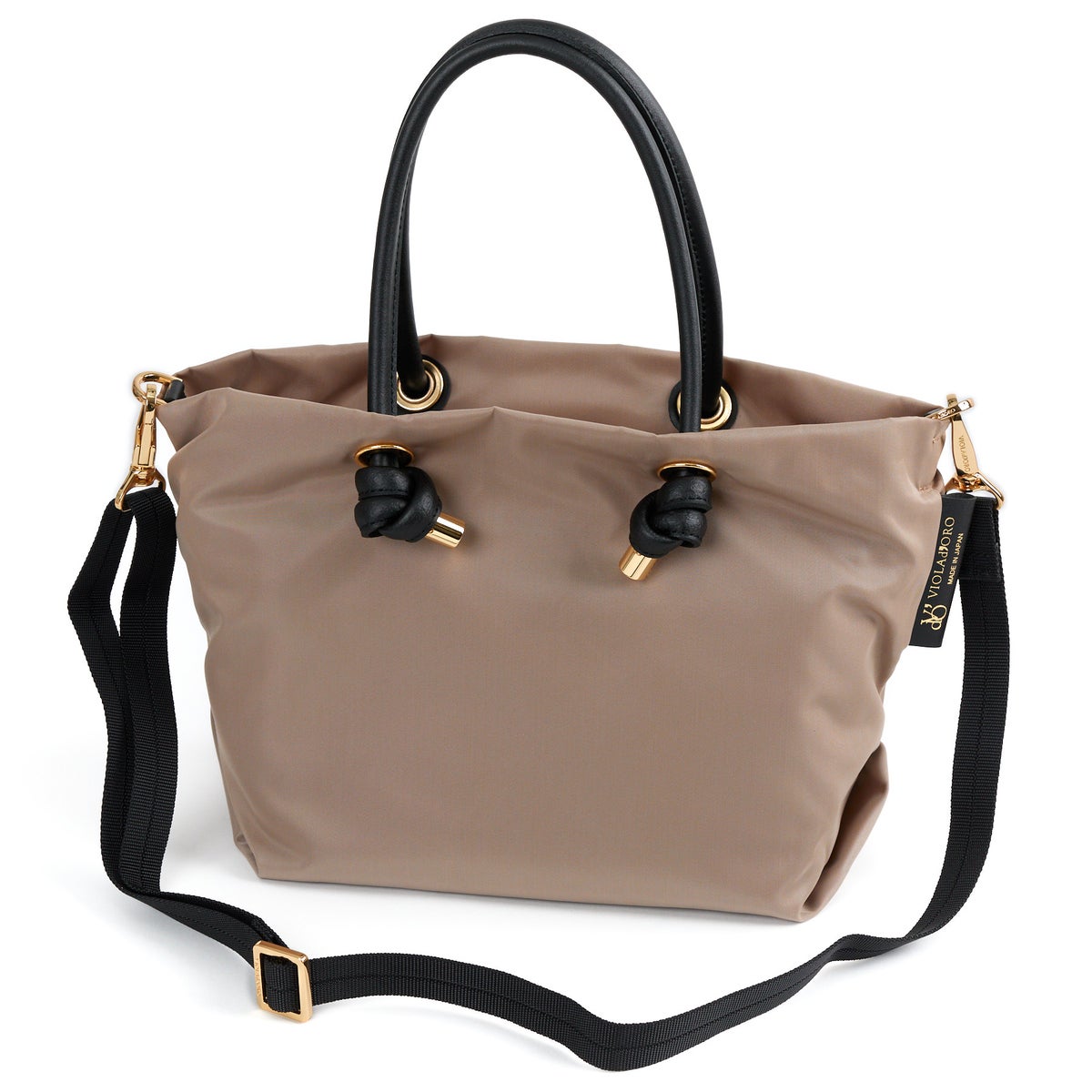 VIOLAd'ORO ヴィオラドーロ BIANCA ビアンカ ノットハンドルトートバッグS V-2174