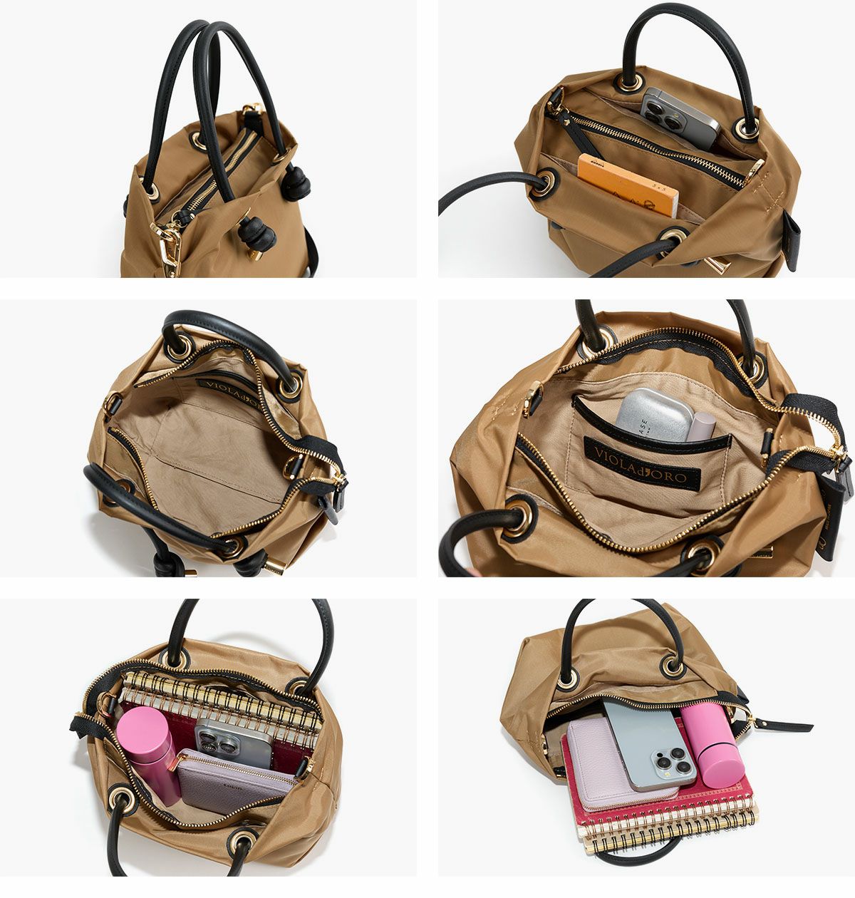 VIOLAd'ORO ヴィオラドーロ BIANCA ビアンカ ノットハンドルトートバッグXS V-2197