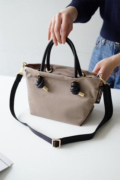 VIOLAd'ORO ヴィオラドーロ BIANCA ビアンカ ノットハンドルトートバッグXS V-2197