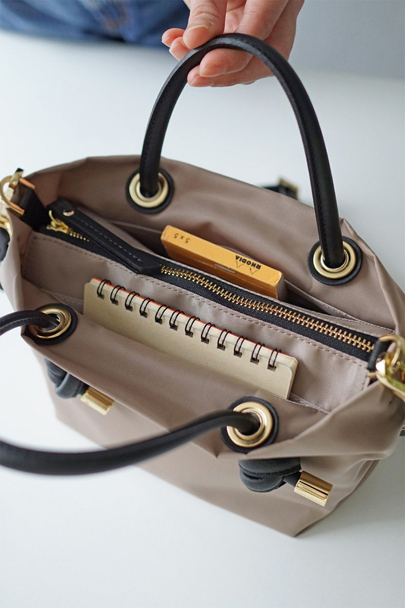 VIOLAd'ORO ヴィオラドーロ BIANCA ビアンカ ノットハンドルトートバッグXS V-2197