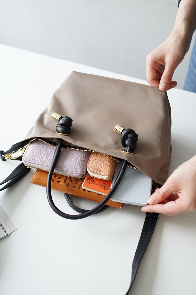 VIOLAd'ORO ヴィオラドーロ BIANCA ビアンカ ノットハンドルトートバッグXS V-2197