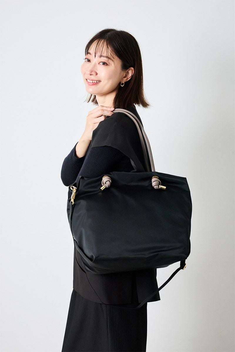 VIOLAd'ORO ヴィオラドーロ BIANCA ビアンカ ノットハンドルトートバッグML V-2204