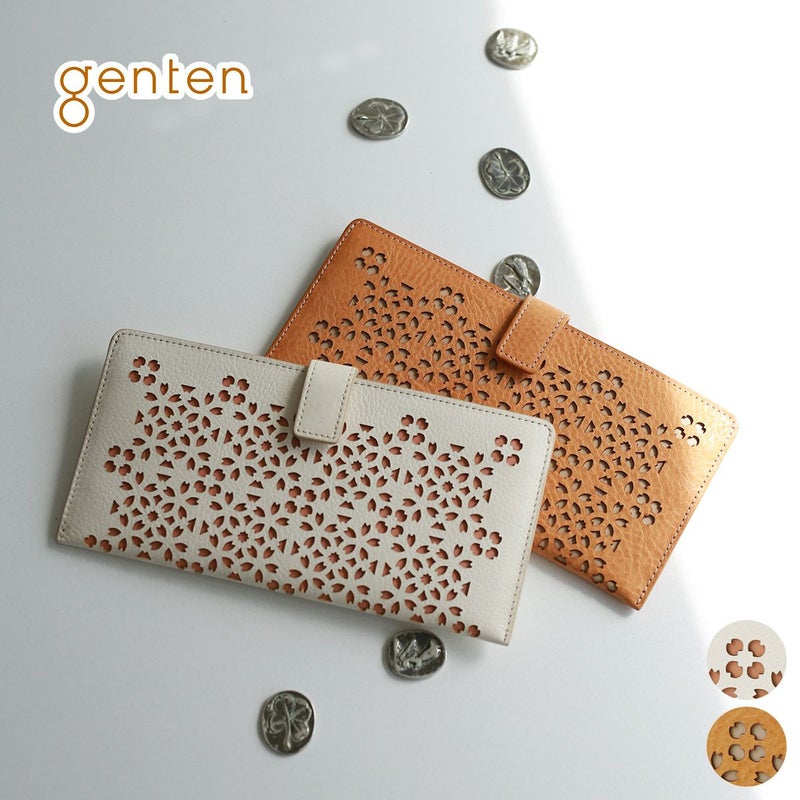 genten ゲンテン Flutter cut work フラッターカットワーク 薄型長財布 49595