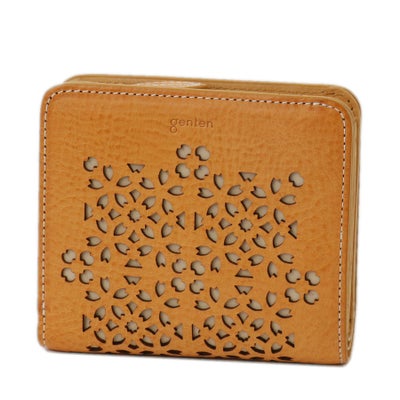 genten ゲンテン Flutter cut work フラッターカットワーク 小銭入れ付き二つ折り財布 49596
