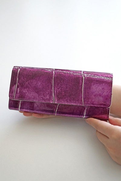 VIA DOAN ヴィア ドアン Large croco ラージクロコ 小銭入れ付き長財布 972