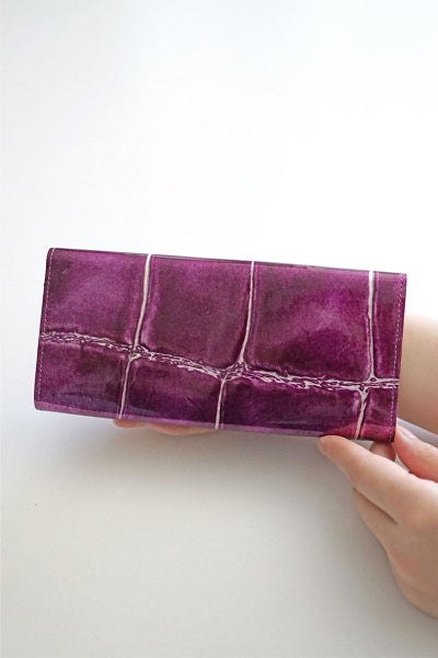 VIA DOAN ヴィア ドアン Large croco ラージクロコ 小銭入れ付き長財布 972