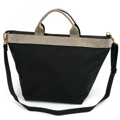 VIOLAd'ORO ヴィオラドーロ GINO ジーノ ナイロン×ゴールドテープトートバッグ(L) V-2039