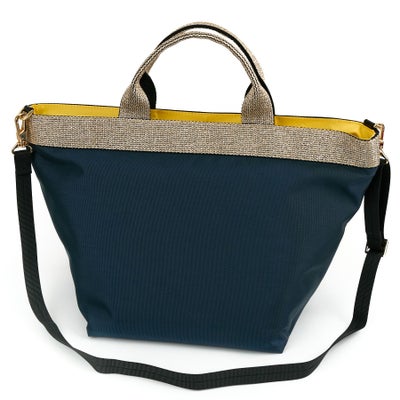 VIOLAd'ORO ヴィオラドーロ GINO ジーノ ナイロン×ゴールドテープトートバッグ(L) V-2039