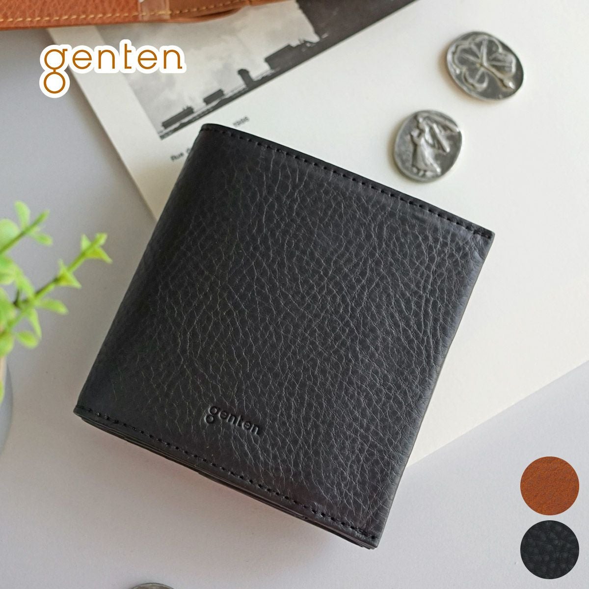 genten ゲンテン Minerva2 ミネルヴァ2 小銭入れ付き二つ折り財布