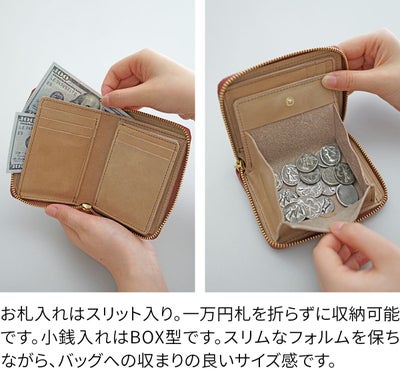 CLEDRAN クレドラン EPON エポン 小銭入れ付き二つ折り財布（ラウンドファスナー式 ） CR-CL3888