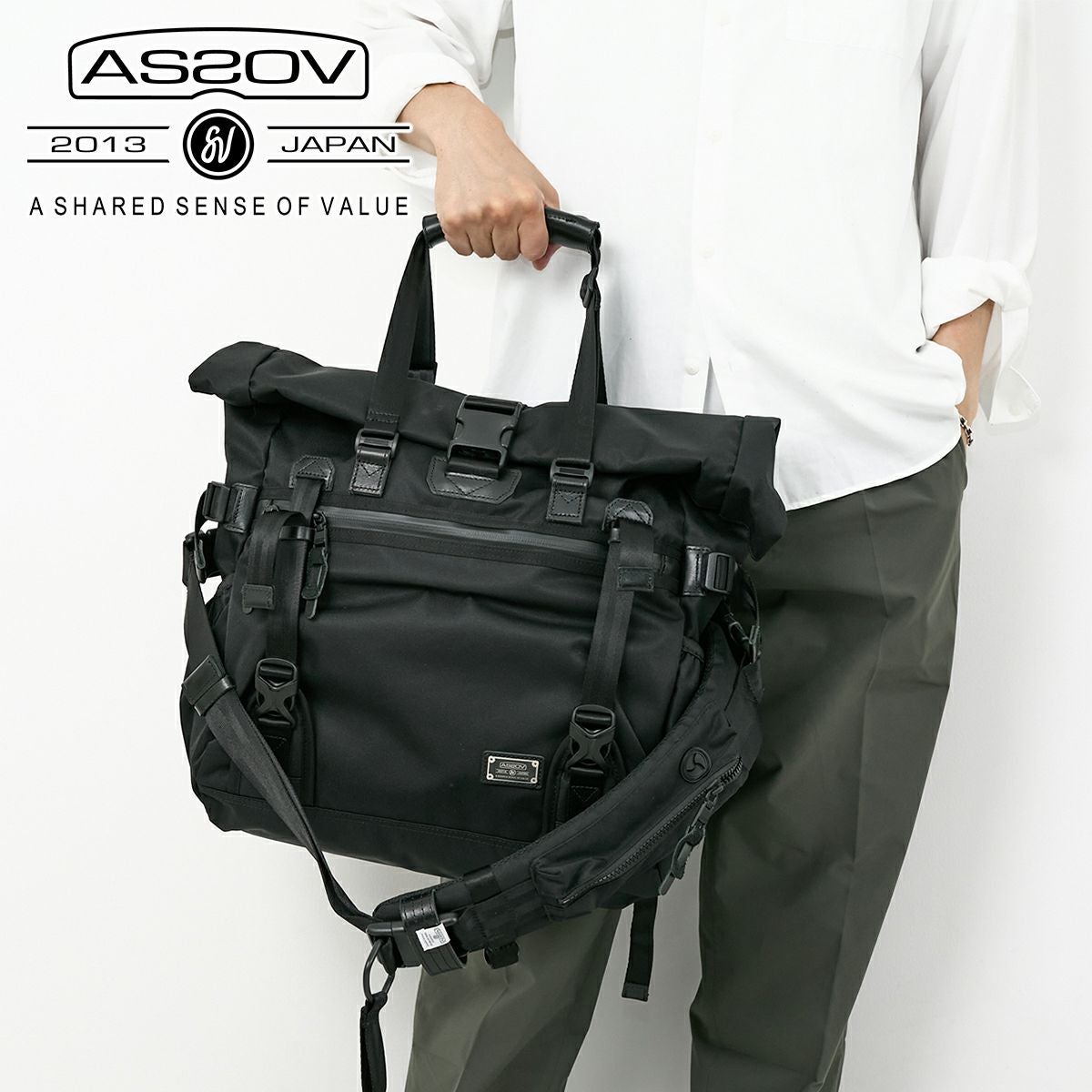 AS2OV アッソブ CORDURA DOBBY 305D コーデュラ ドビー305D 2WAYバッグ
