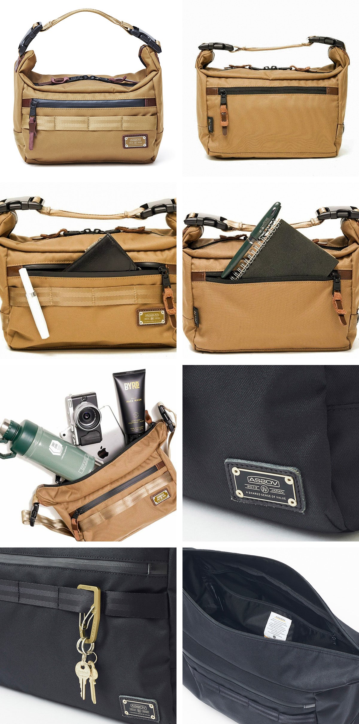 AS2OV アッソブ CORDURA DOBBY 305D コーデュラ ドビー305D 2WAYバッグ S 061412