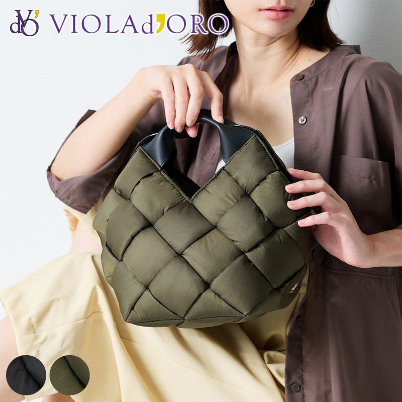 VIOLAd'ORO ヴィオラドーロ ELMO エルモ手さげバッグ V-8663