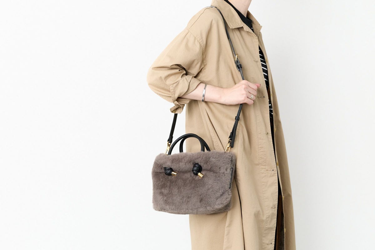 VIOLAd'ORO ヴィオラドーロ ELMO エルモ ノットハンドルトートバッグ エコファー レッキス V-8763