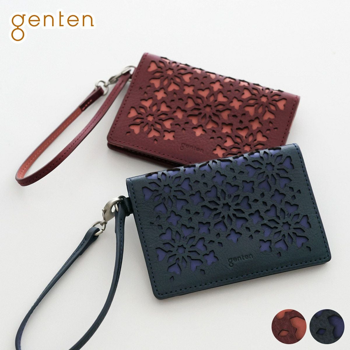 ゲンテン　genten　本革トートバッグ　パスケース付き 2025年 秋冬新作 ] genten ゲンテン Kaleido カレイド 二つ折りパス