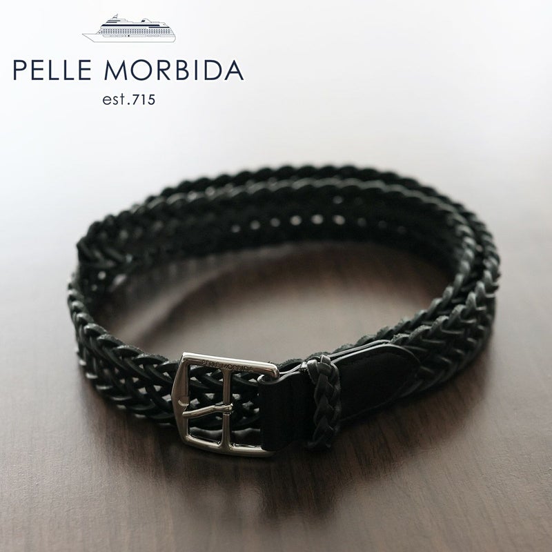 PELLE MORBIDA ペッレモルビダ Barca バルカ カーフレザー レザーメッシュベルト PMO-BAB004
