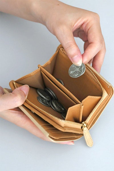 genten ゲンテン multicutwork mini マルチカットワーク ミニ小銭入れ付き二つ折り財布 44842