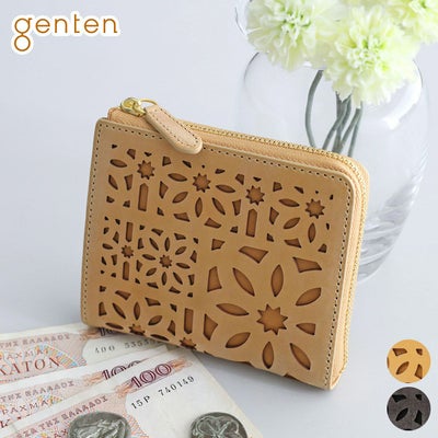 genten ゲンテン multicutwork mini マルチカットワーク ミニ小銭入れ付き財布（L字ファスナー式） 44843