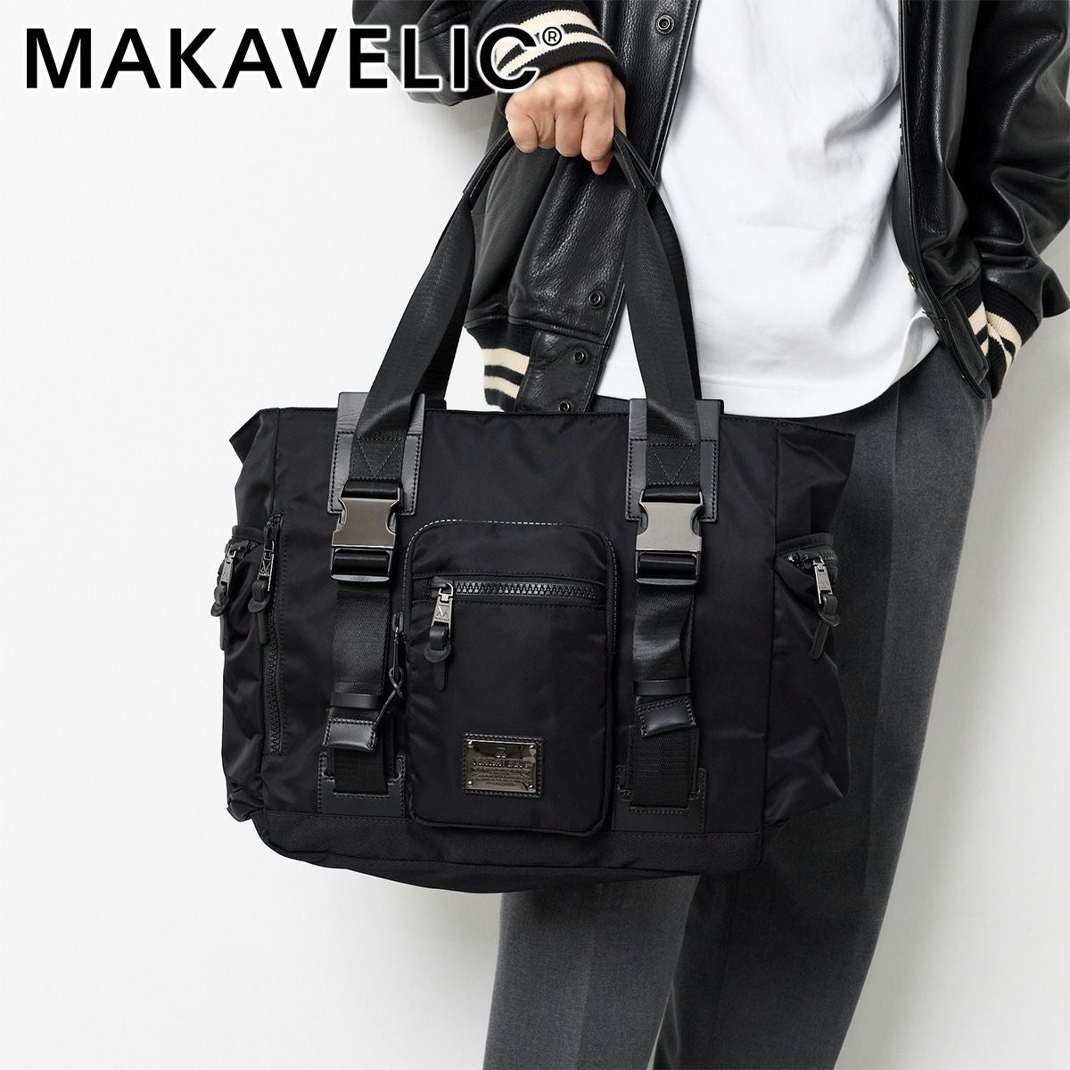 【極美品】MAKAVELIC BIND UP 3 トートバッグ ブラック BIND UP3 TOTE BAG / トートバッグ｜メンズバッグ通販のMAKAVELIC