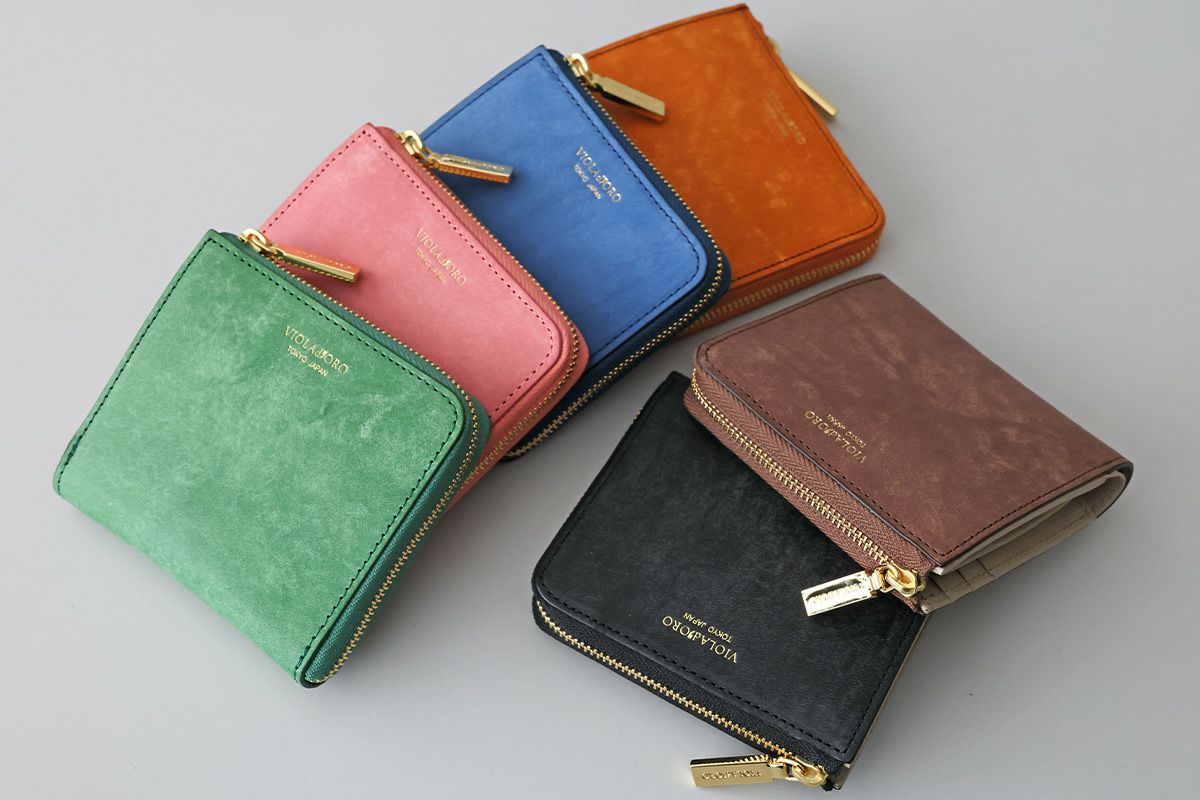 VIOLAd'ORO ヴィオラドーロ PORTA ポルタ 二つ折りL字型財布 V-5076