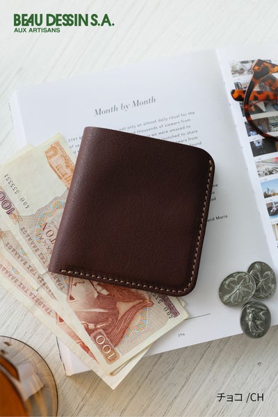 BEAU DESSIN S.A. ボーデッサン ミネルバ・ナッパ 小銭入れ付き二つ折り財布 MN3068