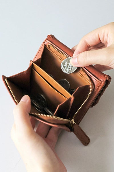 genten ゲンテン Wool sheep soft ウールシープソフト 小銭入れ付き二つ折り財布 44871