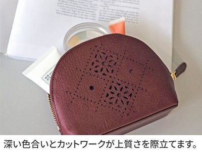 genten ゲンテン Argyle Cutwork アーガイルカットワーク ポーチ 44815