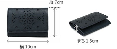 genten ゲンテン Argyle Cutwork アーガイルカットワーク 小銭・カード入れ 44817