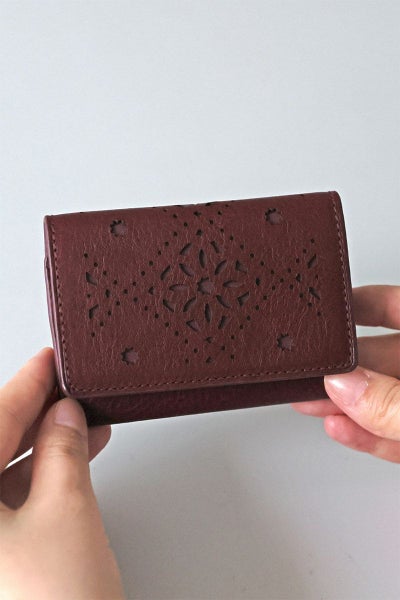 genten ゲンテン Argyle Cutwork アーガイルカットワーク 小銭・カード入れ 44817