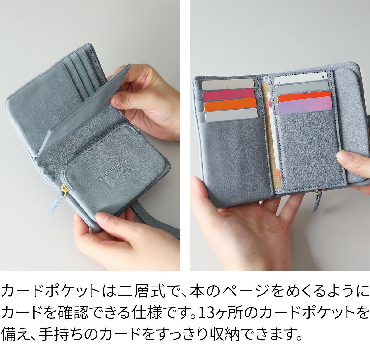 CLEDRAN クレドラン NOUVE ノーヴェ 小銭入れ付き二つ折り財布 CR